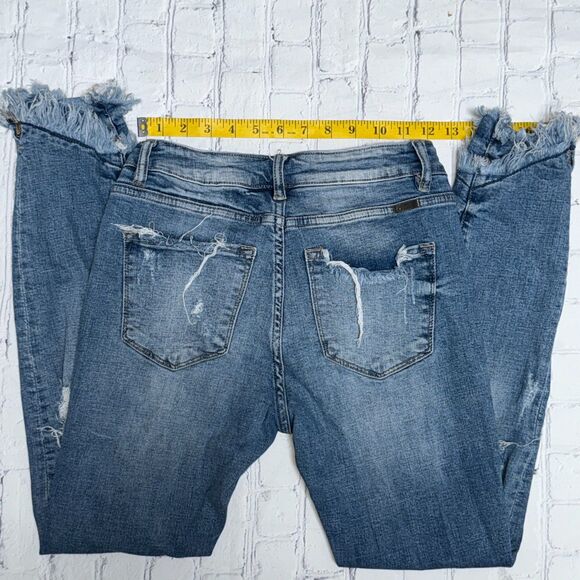 KanCan Nala Mid Rise Ankle Skinny Jeans Women’s Distressed Frayed Hem - Picture 3 of 8